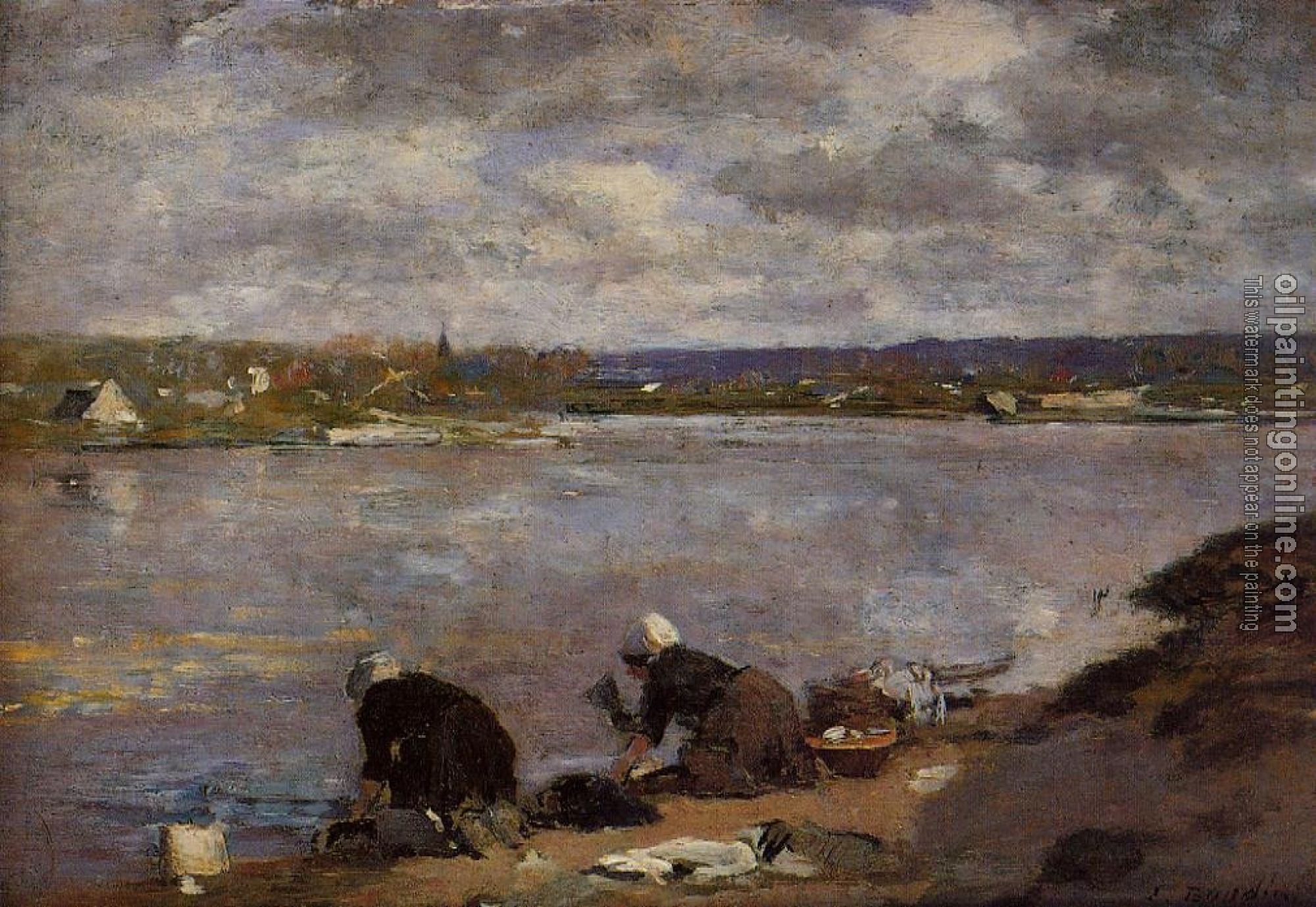 Boudin, Eugene - Laundresses on the Bankes of the Touques